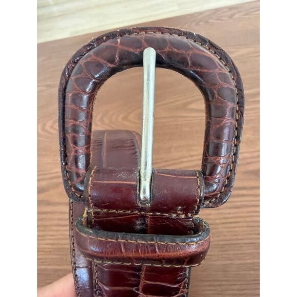 Ralph Lauren brown crocodile embossed leather Belt Sz M fits 35 main image 8